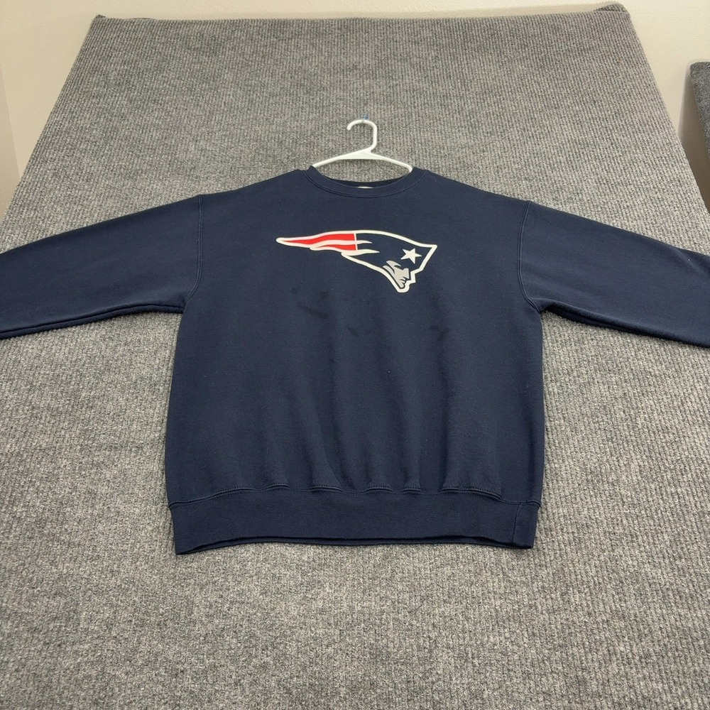 New England Patriots Champion Sweatshirt Men L Navy Cotton Blend Crewneck Sports